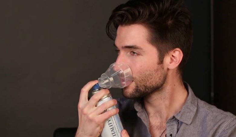 breathing compressed air